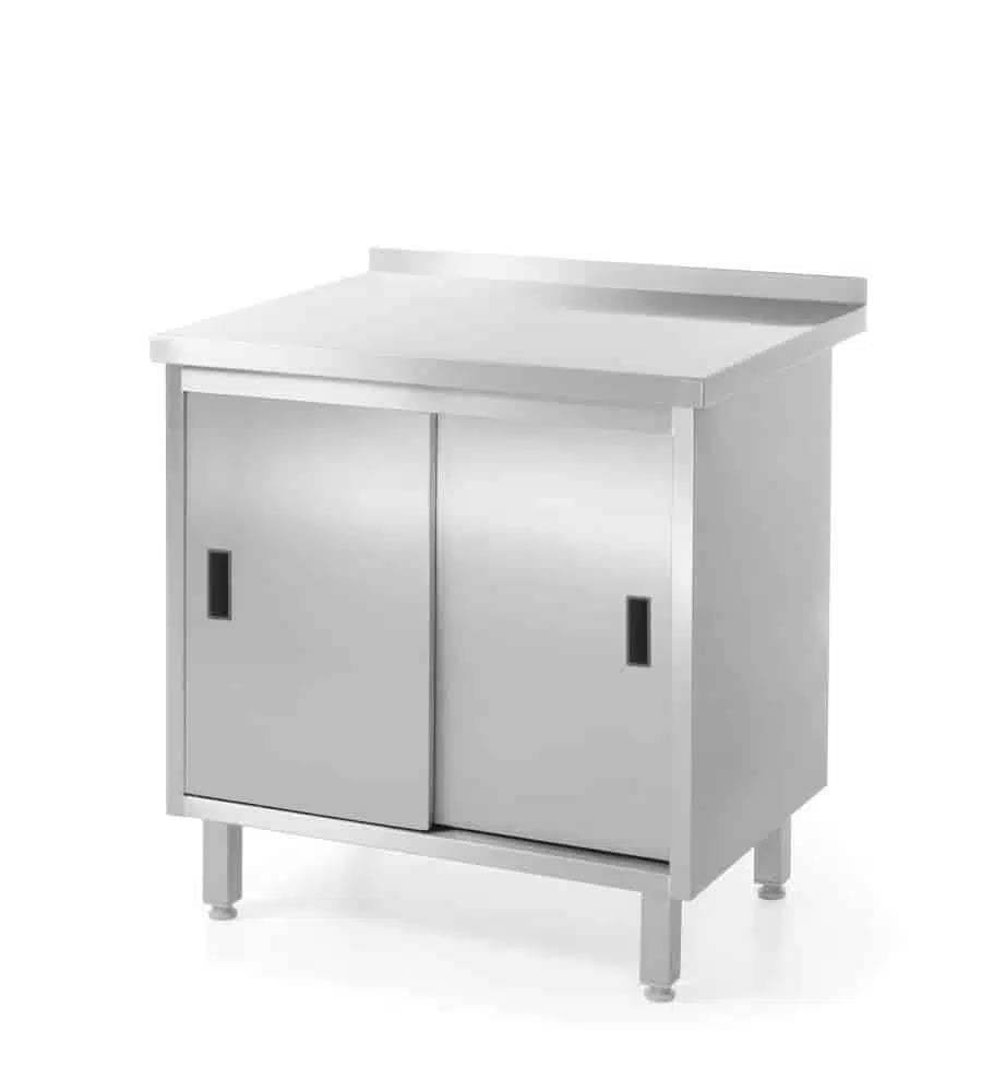 Vægmonteret arbejdsbordsskab med skydedøre – svejset, Profi Line, 800x600x(H)850mm