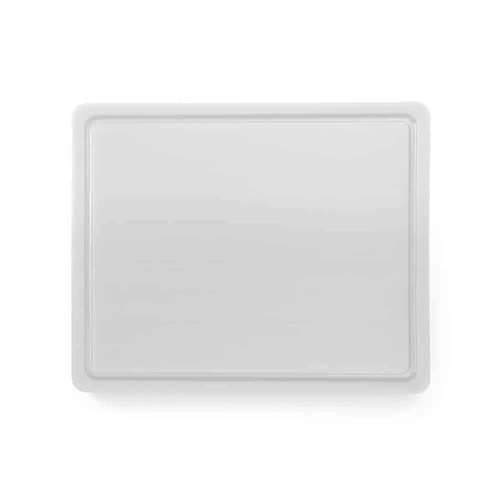 HACCP Gastronorm 1/2 Skærebræt, Hvid, 325x265mm, GN 1/2, En side glat, anden side med rille.