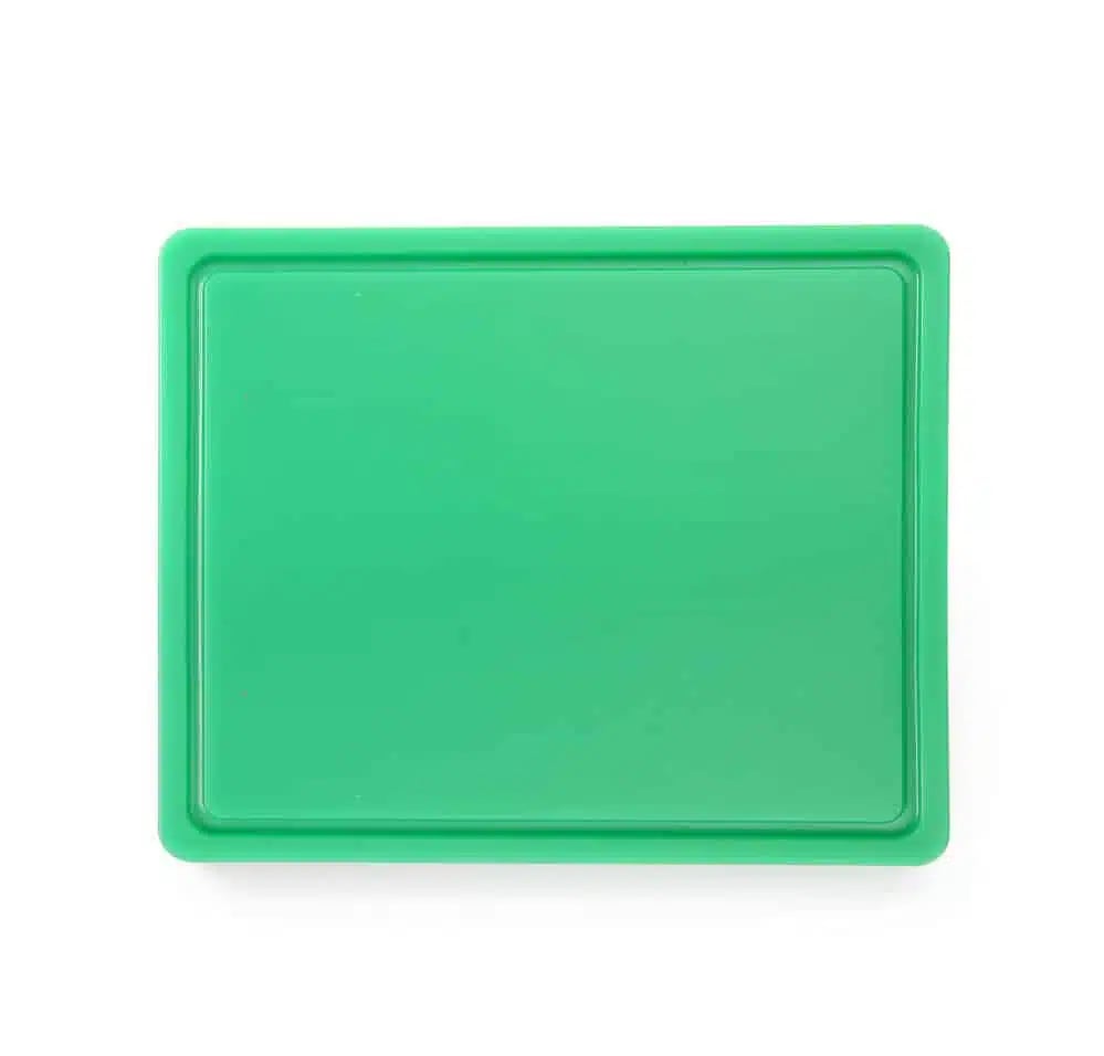 Skærebræt HACCP Gastronorm 1/2, GN 1/2, Grøn, 325x265mm, en side glat, anden side med rille.