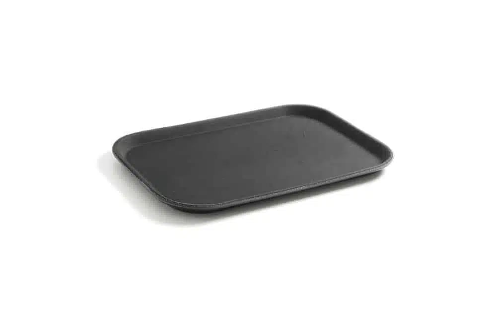 Sort, rektangulær serveringsbakke med skridsikker overflade, gn 1/1, 530x325mm.