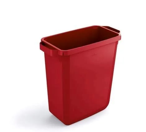 Beholder rød 60L plast u/låg