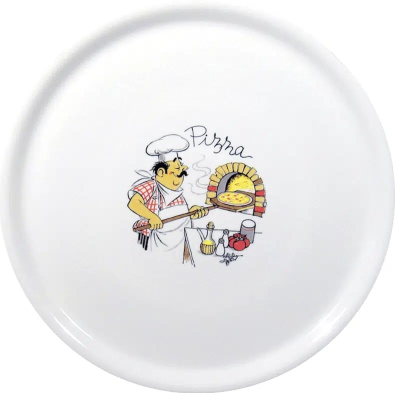 Speciale pizza tallerken, dekoreret, ø330mm, Hendi