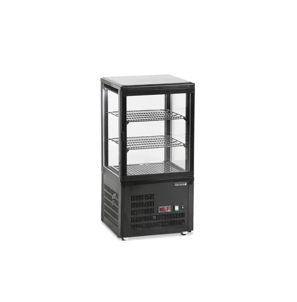 UPD60-BLACK Bordmodel Display-Kølemontre, 60 Liter Kapacitet, Sort Design