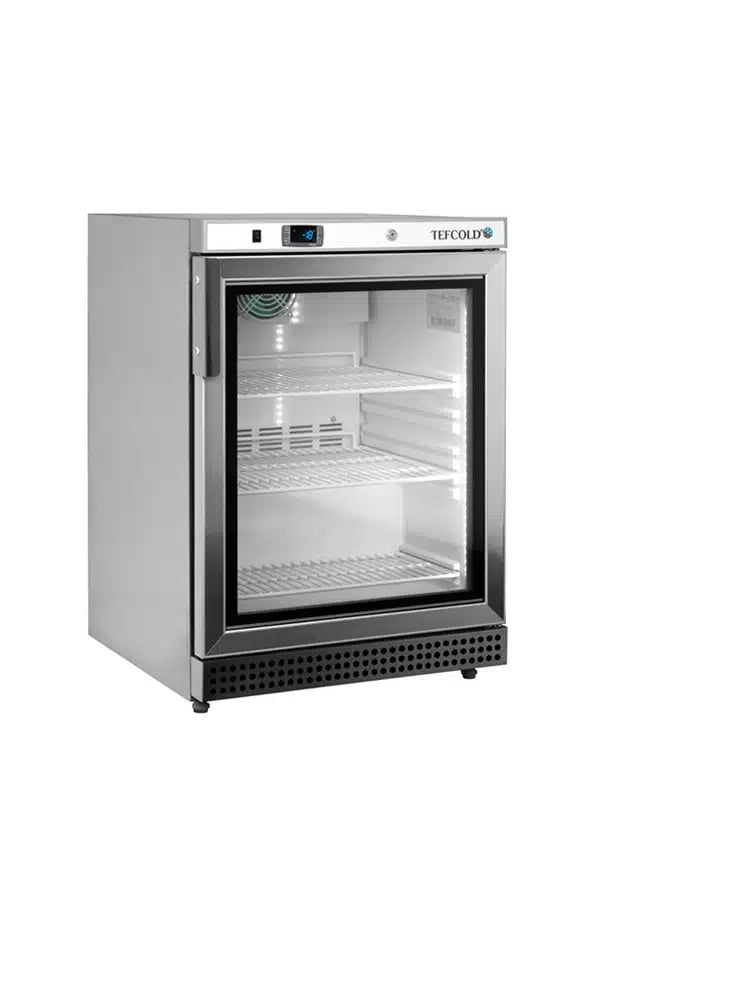 UF200VSG Displayfryser i Rustfrit Stål, 200 Liter