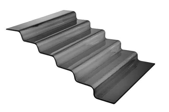 Vetro seks-trins sort glas buffettrappe, 600x455x(H)240mm