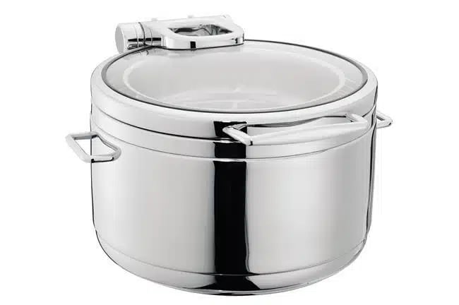 De Luxe rund chafing dish med glaslåg 9 l