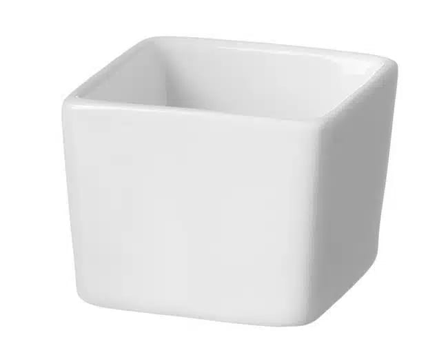 Nødvendighed firkantet fingerfood porcelæn skål, 50mm