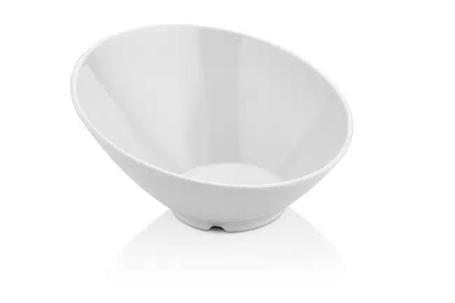 Skrå skål lavet af melamin, hvid, 233x(h)125mm