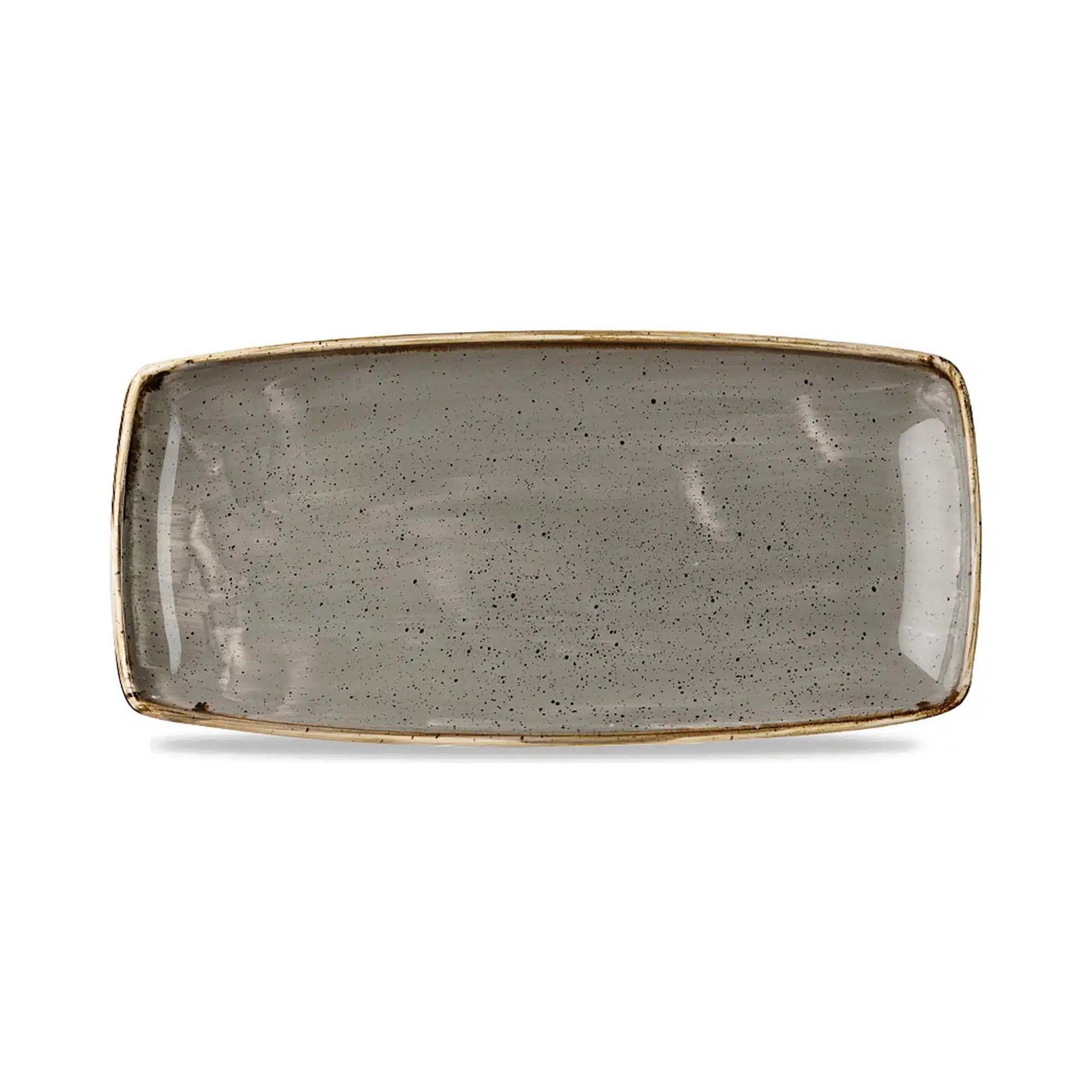 Stonecast Grey aflang tallerken, 295mm