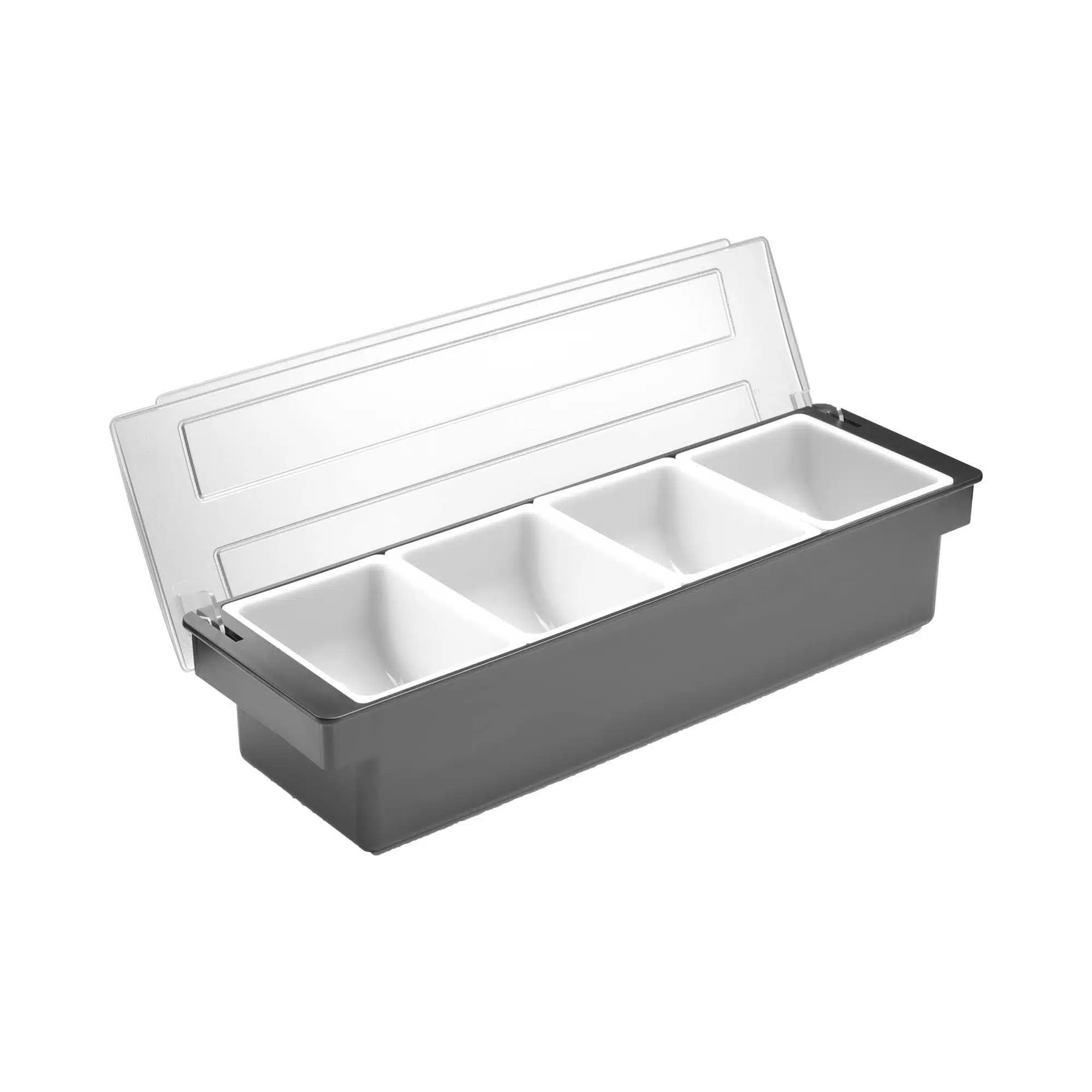 Ingrediensboks – 4 beholdere, Bar op, 480x150x(H)100mm