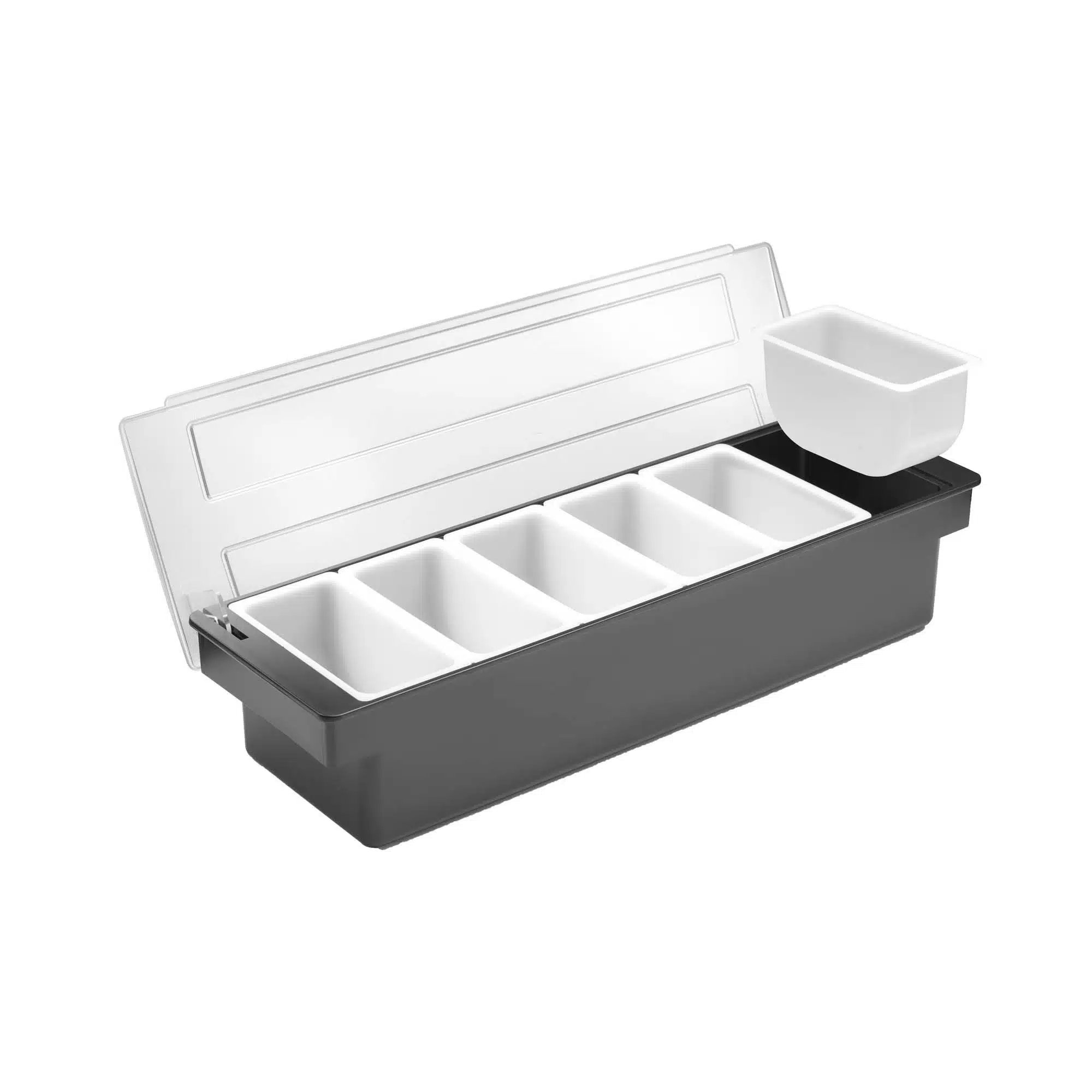 Ingrediensboks – 6 beholdere, Bar op, 480x150x(H)100mm