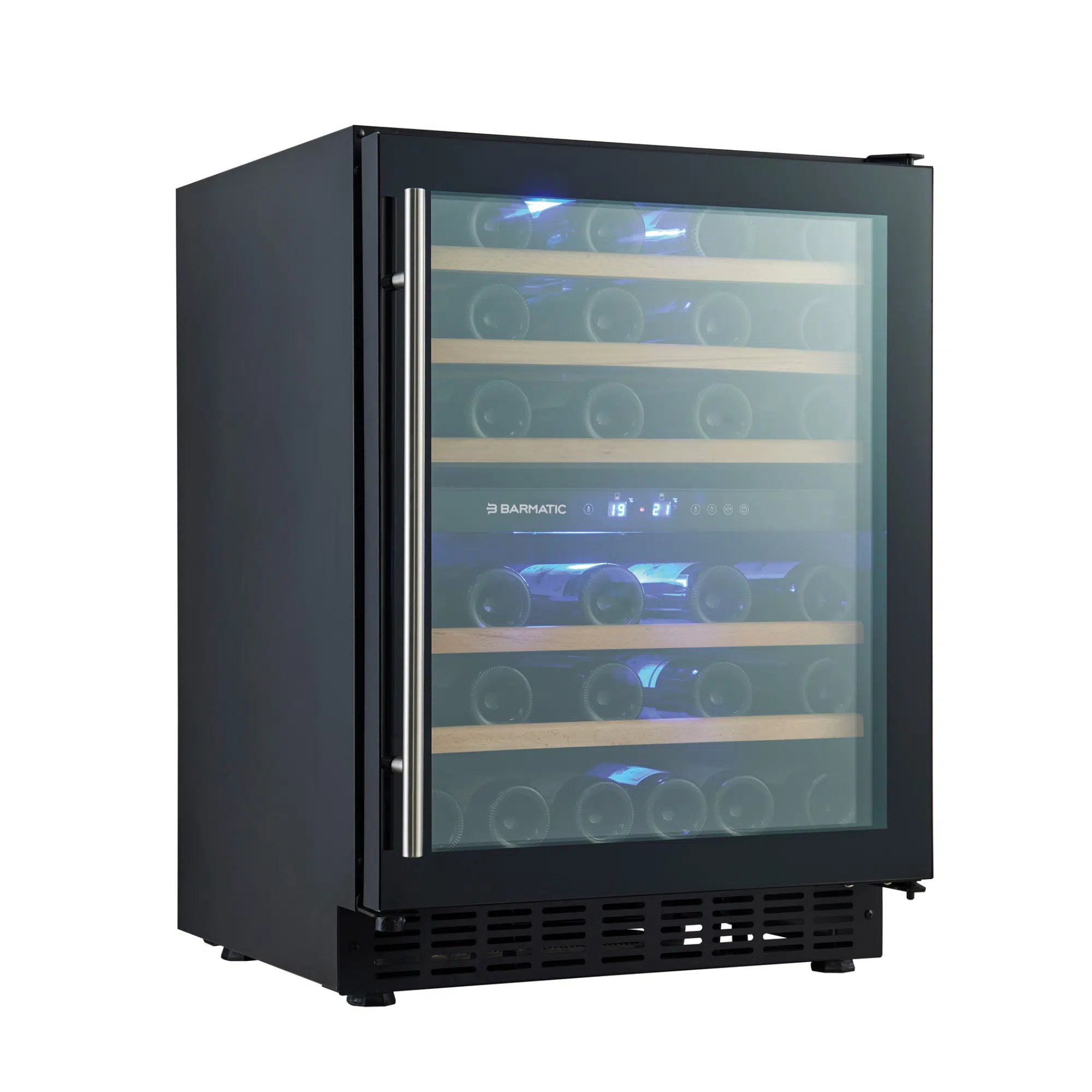 Dobbelt zone vin køleskab, 133 l, glasdør, 595x588x(h)820mm