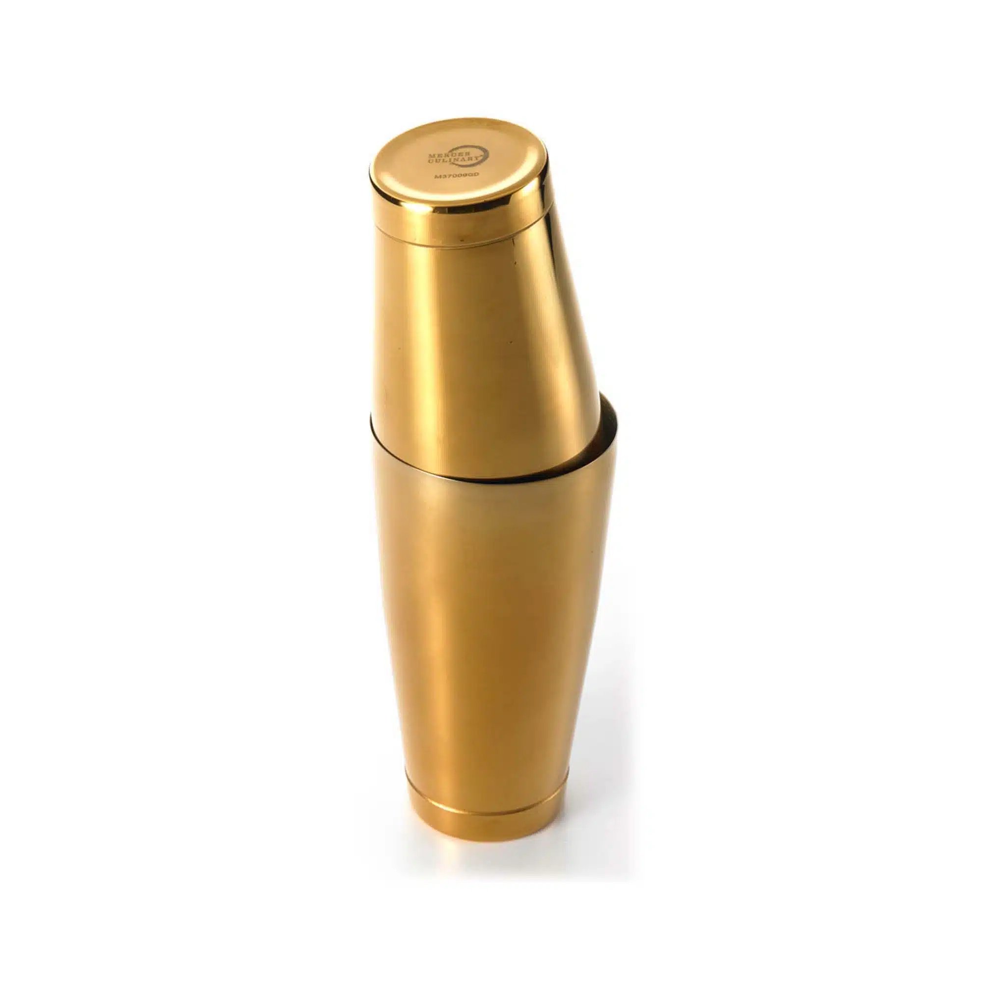 Cocktail shaker/tin sæt, guld tallerken