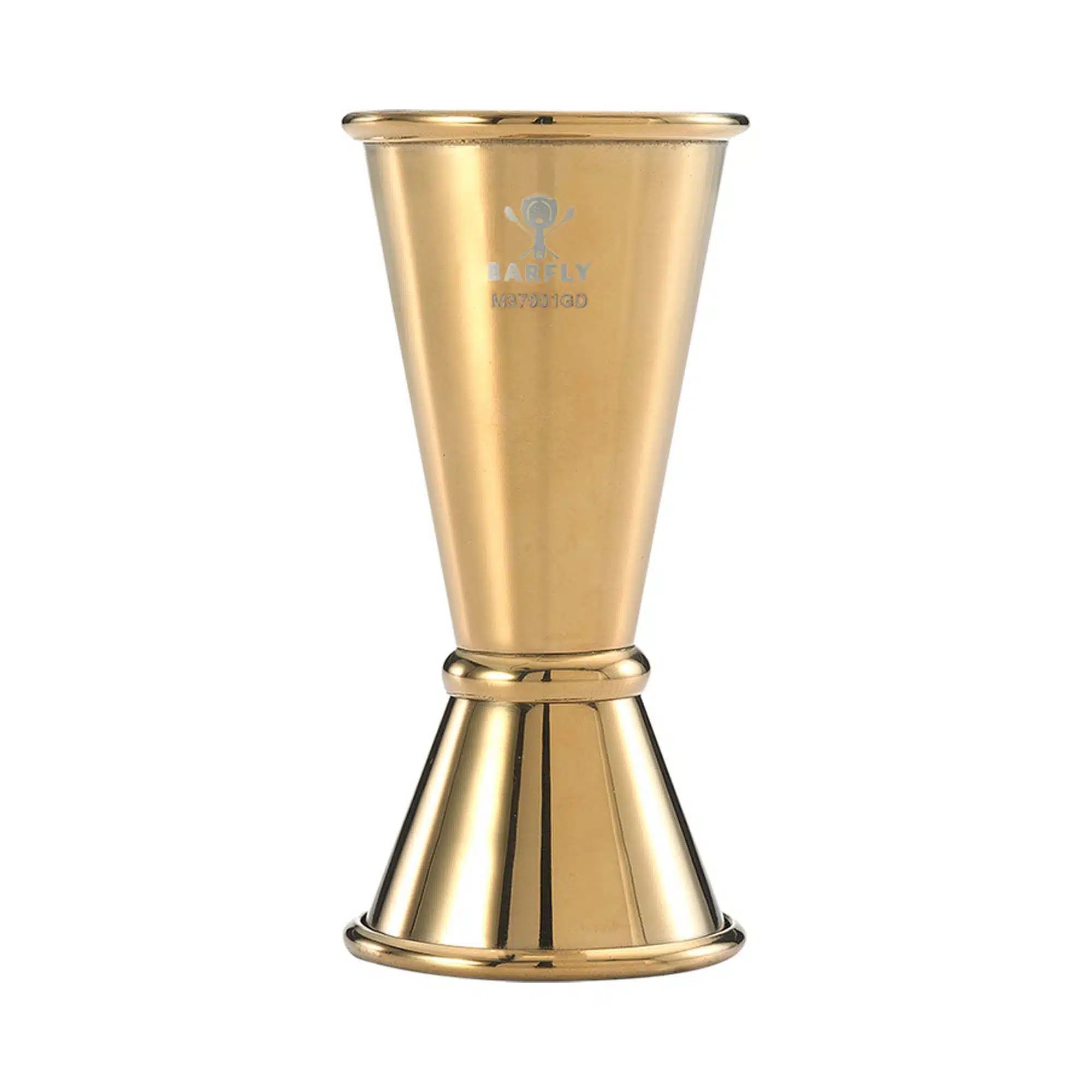 20 ml. x 40 ml. Japansk stil jigger, guld tallerken