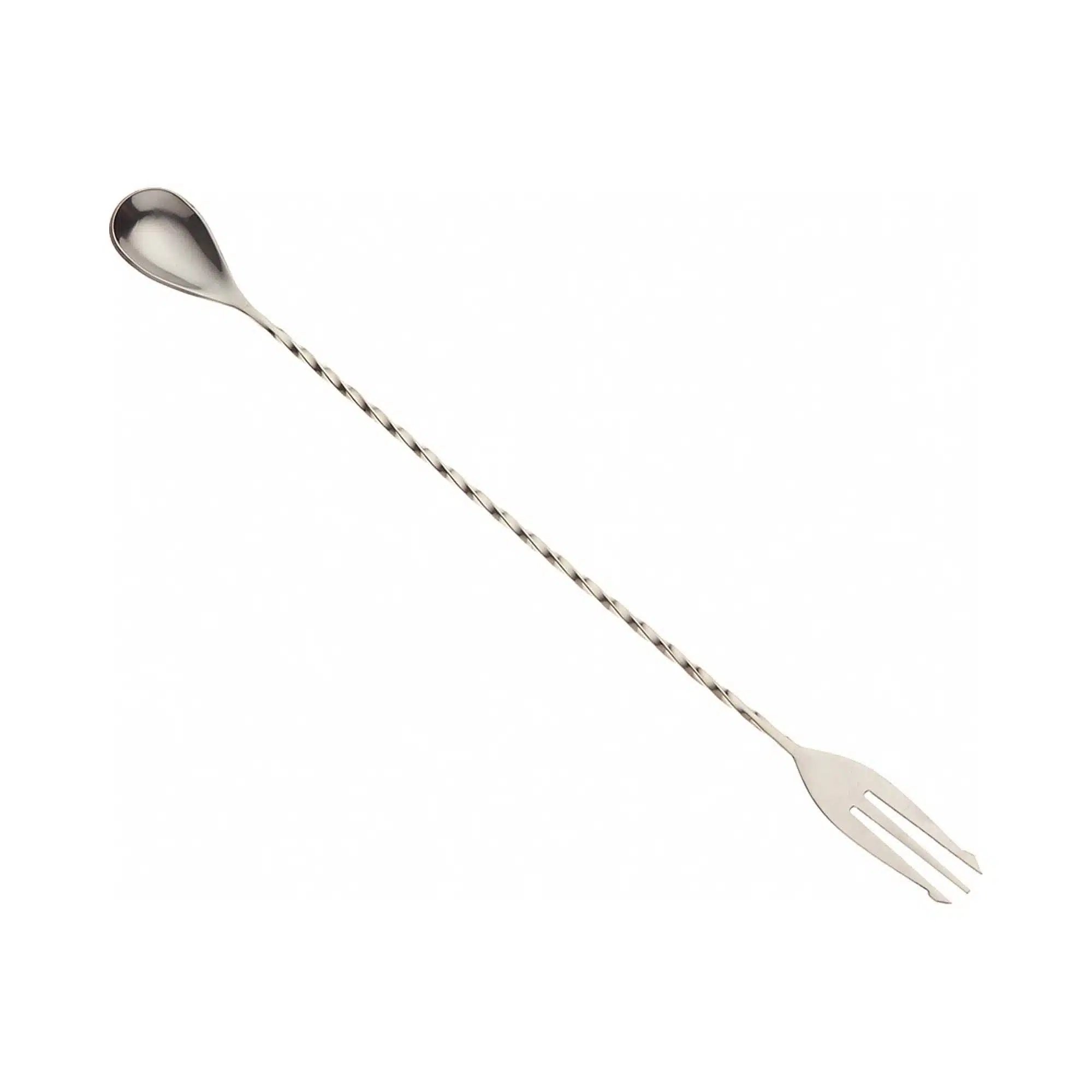 Bar Ske med Gaffel End, Rustfrit Stål, 315mm