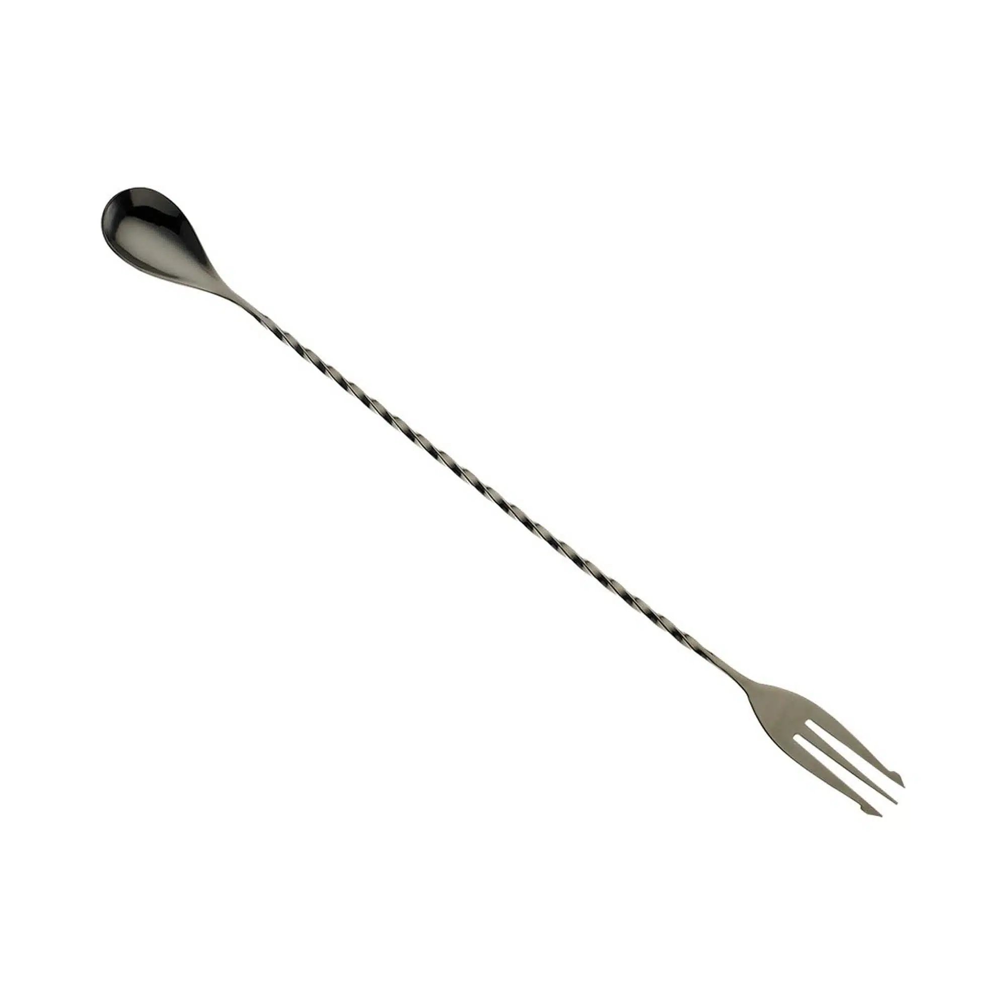 Bar Ske med Gaffel End, Sort, 315mm