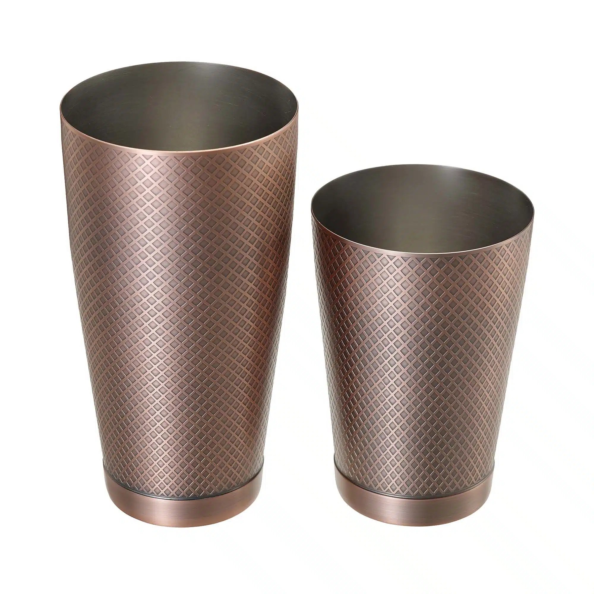 Diamond Lattice shaker/dåse sæt, antik kobber, Barfly, 830/530ml
