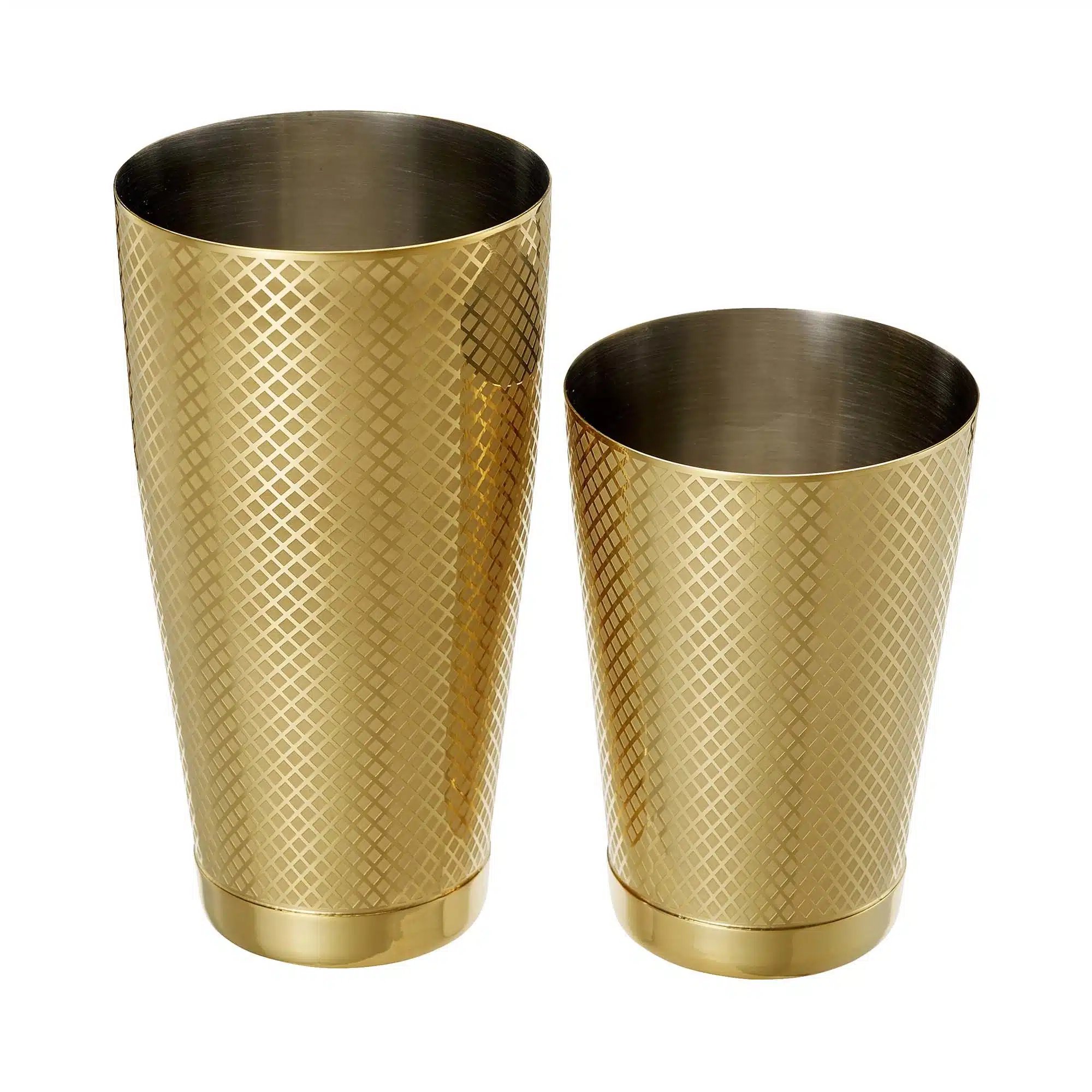 Diamond Lattice shaker/dåse sæt, guld, Barfly, 830/530ml
