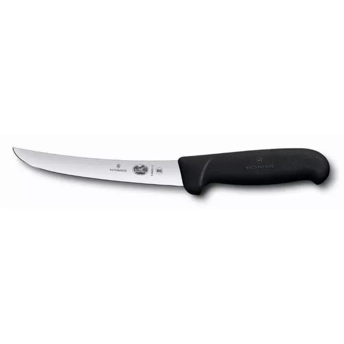 Victorinox 15 cm udbeningskniv med buet bred klinge og sort Fibrox-håndtag