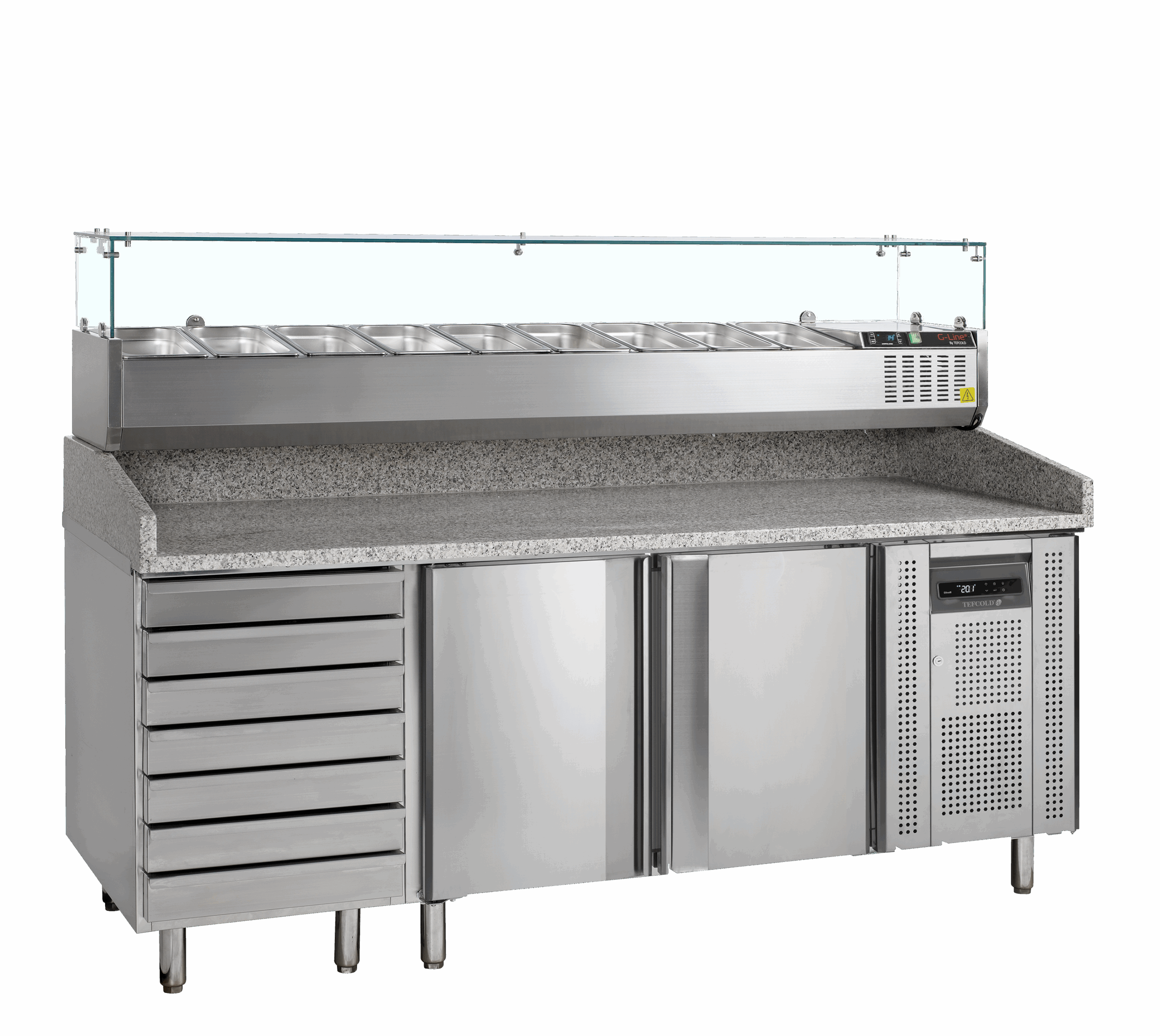 Tefcold Pizzabord inkl. opsats – PT1310 + GVC38-200