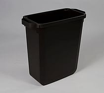Beholder sort 60L plast u/låg