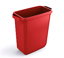 Beholder rød 60L plast u/låg