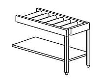 Rollerbord med frie drejeruller og underskab til maskiner med tørreenhed og endestopmikroafbryder – URF/916