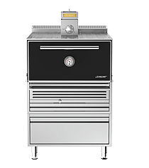 Josper HJX-PRO-L175-TD grillovn med underbord og opbevaringsskuffe, vist med sort front