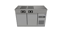 Norqi – Køl- og kogebord, CHILL+COOK 4-zone semi-induktion 700mm · 2 + 3 skuffer, SPIN