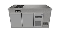 Norqi – Køl- og kogebord, CHILL+COOK 2-zone pro-induktion 900mm · 2 + 3 skuffer, PIN