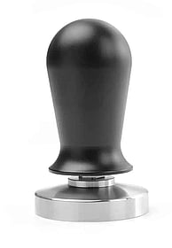 Justerbar kaffetamper i rustfrit stål og sort aluminium