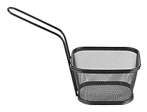Sorte, stabelbare mini-friturekurve, 130x115x(h)80mm – ikke til madkontakt