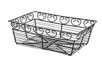 Dekorativ rektangulær kurv med kant, mat sort, 230x150x80mm