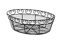 Dekorativ oval kurv i metal, mat sort, 255x160x80mm