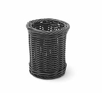 Sort bestikbakke i polypropylen, ø100x(h)120mm