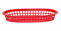 Røde serveringskurve i fastfood-stil, 6 stk., 275x175x38mm.