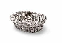 Ovalt brødkurv i lys grå, 250x190x65mm