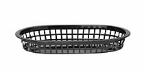 Sorte serveringskurve i fastfood-stil, 6 stk., 275x175x(h)38mm, polyrattan