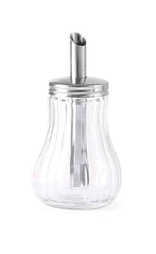 Sukkerdispenser i glas, 0,2l, rustfrit stål håndtag, ø80xh140mm