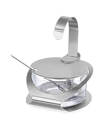 Glas shaker til ost/sukker, rustfrit stål låg, ø130x(h)90mm