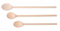 Træskeer – sæt med 3, forskellige størrelser, 3 stk., (L)475mm