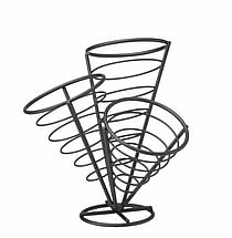 Sort serveringsstativ til 3 poser chips, 270x270x(h)280mm
