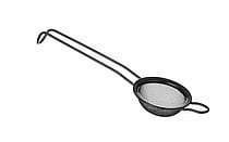 Sort bar strainer i rustfrit stål – perfekt til drinks og bagværk