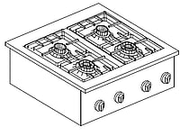 Combisteel – GAS KOMFUR 4 BR. 18KW