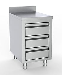 Combisteel – 700 ARBEJDSBORD MED 3 SKABE MED OPSTAND 500