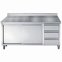 Combisteel – 700 ARBEJDSBORD SKYDEDØRE SKUFFER OPKANT 1800