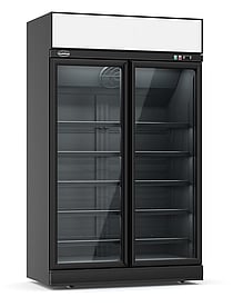 Combisteel – KØLESKAB 2 GLASDØRE SORT/ANTRACIT INS-1000R BL