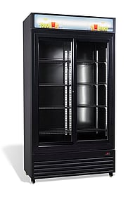 Combisteel – KØLESKAB MED SKYDEDØRE I GLAS BEZ-780 SL SORT