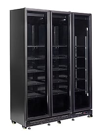 Combisteel – KØLESKAB 3 GLASDØRE SORT NAP-1200