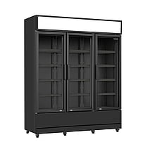 Combisteel – KØLESKAB 3 GLASDØRE SORT FCU-1200 BL